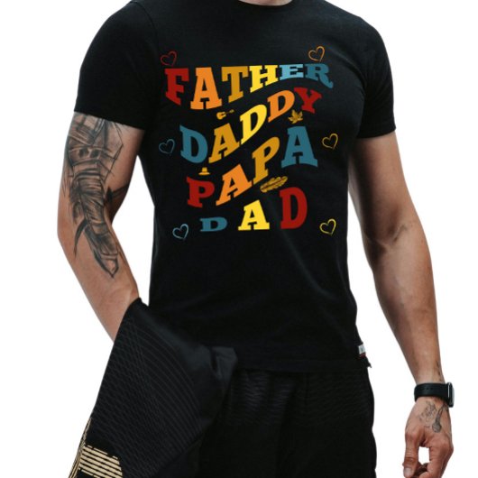 Retro Westerne vader, papa, papa, papa T-shirt