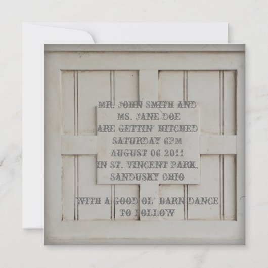 retro westerse cowboy bruiloft kaart (Achterkant)