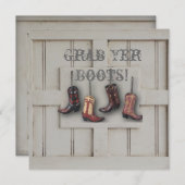 retro westerse cowboy-huwelijk kaart (Voorkant / Achterkant)