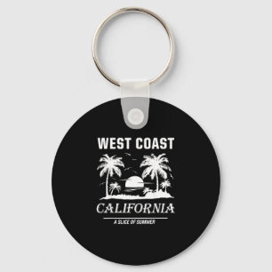 Retro westkust californië strand zomer grafisch sleutelhanger