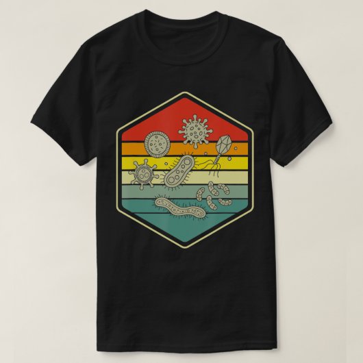 Retro Wetenschap Nerd Gift Microbiologie Bacteriën T-shirt (Design voorkant)
