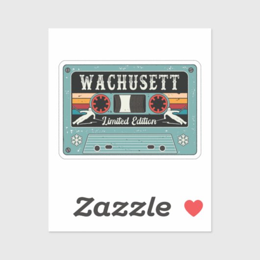 Retro Whachusett Mountain Ski Sticker (Vel)