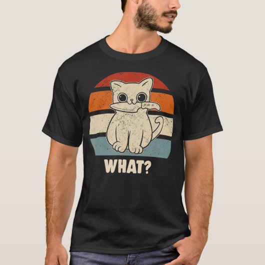 Retro What Cat Knife Meow Kitty Funny Cats Mom And T-shirt (Voorkant)