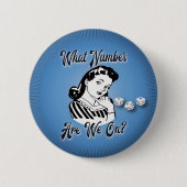 Retro "What Number are we On" Bunco Ronde Button 5,7 Cm (Voorkant)