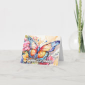 Retro Whimsical Butterfly Happy Birthday Kaart (Voorkant)