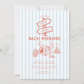 Retro Whimsical Camping Bachelorette-weekend Kaart (Voorkant)