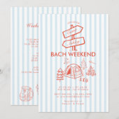 Retro Whimsical Camping Bachelorette-weekend Kaart (Voorkant / Achterkant)