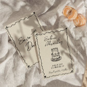 Retro Whimsical hand geschreven bruiloft Save The Date