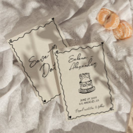 Retro Whimsical hand geschreven bruiloft Save The Date