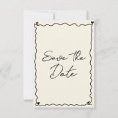 Retro Whimsical hand geschreven bruiloft Save The Date (Voorkant)