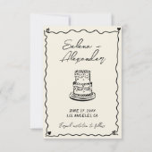 Retro Whimsical hand geschreven bruiloft Save The Date (Achterkant)