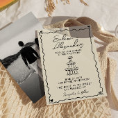 Retro Whimsical hand geschreven bruiloft Uitnodigi Save The Date