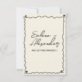 Retro Whimsical hand geschreven bruiloft Uitnodigi Save The Date (Voorkant)