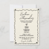 Retro Whimsical hand geschreven bruiloft Uitnodigi Save The Date (Achterkant)