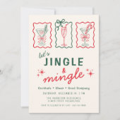 Retro Whimsical Jingle Mingle Kerstfeest Kaart (Voorkant)