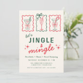 Retro Whimsical Jingle Mingle Kerstfeest Kaart (Staand voorkant)