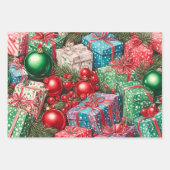 Retro Whimsical Kerstmis Inpakpapier Vel (Voorkant 3)