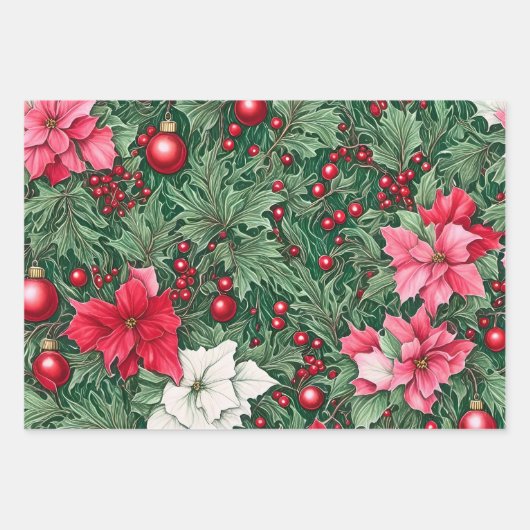 Retro Whimsical Kerstmis Inpakpapier Vel (Voorkant)