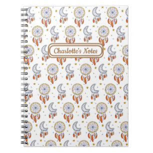 Retro Whimsical Mandala Boho Patroonnaam Notitieboek