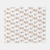 Retro Whimsical Mandala Boho Pattern Fleece Deken (Voorkant (Horizontaal))