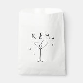 Retro Whimsical Martini Hand getekende aangepaste Bedankzakje (Voorkant)