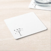 Retro Whimsical Martini Hand getekende aangepaste Kartonnen Onderzetters (Schuin)