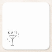 Retro Whimsical Martini Hand getekende aangepaste Kartonnen Onderzetters (Voorkant)