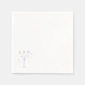 Retro Whimsical Martini Hand getekende aangepaste  Servet (Voorkant)