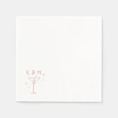 Retro Whimsical Martini Hand getekende aangepaste  Servet (Voorkant)