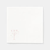 Retro Whimsical Martini Hand getekende aangepaste Servet (Voorkant)