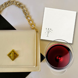 Retro Whimsical Martini Hand getekende aangepaste Servet