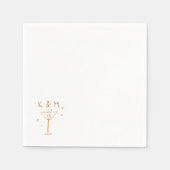 Retro Whimsical Martini Hand getekende aangepaste  Servet (Voorkant)