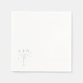 Retro Whimsical Martini Hand getekende aangepaste  Servet (Voorkant)