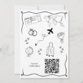 Retro Whimsical Miss naar Mrs QR Code Bruidsfeest Kaart (Achterkant)