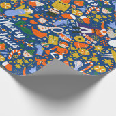 Retro Whimsical Santa Elf Dancer Nutcracker Print Cadeaupapier (Hoek)