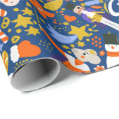 Retro Whimsical Santa Elf Dancer Nutcracker Print Cadeaupapier (Rol Hoek)