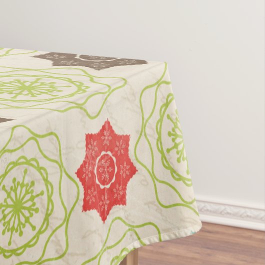 Retro Whimsical Snowflakes Tablecloth Tafelkleed (Voorbeeld)