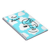 Retro Whimsical Stewardess Custom Journal-laptop Notitieboek (Rechterzijde)
