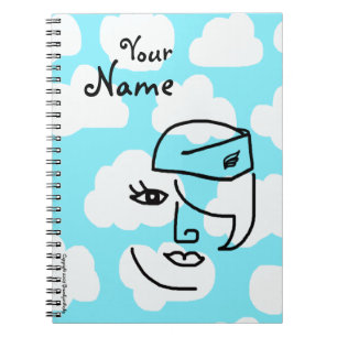 Retro Whimsical Stewardess Custom Journal-laptop Notitieboek