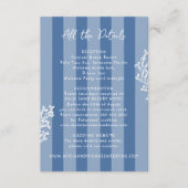 Retro whimsical striped beach wedding details  informatiekaartje (Voorkant)