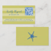 Retro whimsical summer beach QR code online RSVP Informatiekaartje (Voorkant / Achterkant)