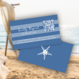 Retro whimsical summer beach QR code online RSVP Informatiekaartje