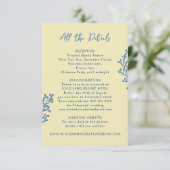 Retro whimsical summer beach wedding details  informatiekaartje (Staand voorkant)