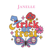 Retro Whimsical Trick or treat Halloween Tote Bag