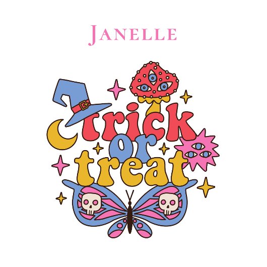 Retro Whimsical Trick or treat Halloween Tote Bag