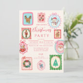 Retro Whimsisch Kerstfeest Kaart (Staand voorkant)