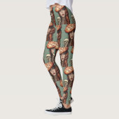 retro whimsische paddenstoel liefhebbers leggings (Links)