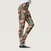 retro whimsische paddenstoel liefhebbers leggings (Rechts)