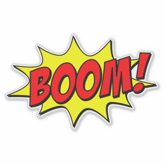 Retro Whimsy: Boem!  Comic Pop Kunst Sticker (Voorkant)