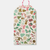 Retro Whimsy Ornamenten Kerstmis Cadeaulabel (Voorkant)